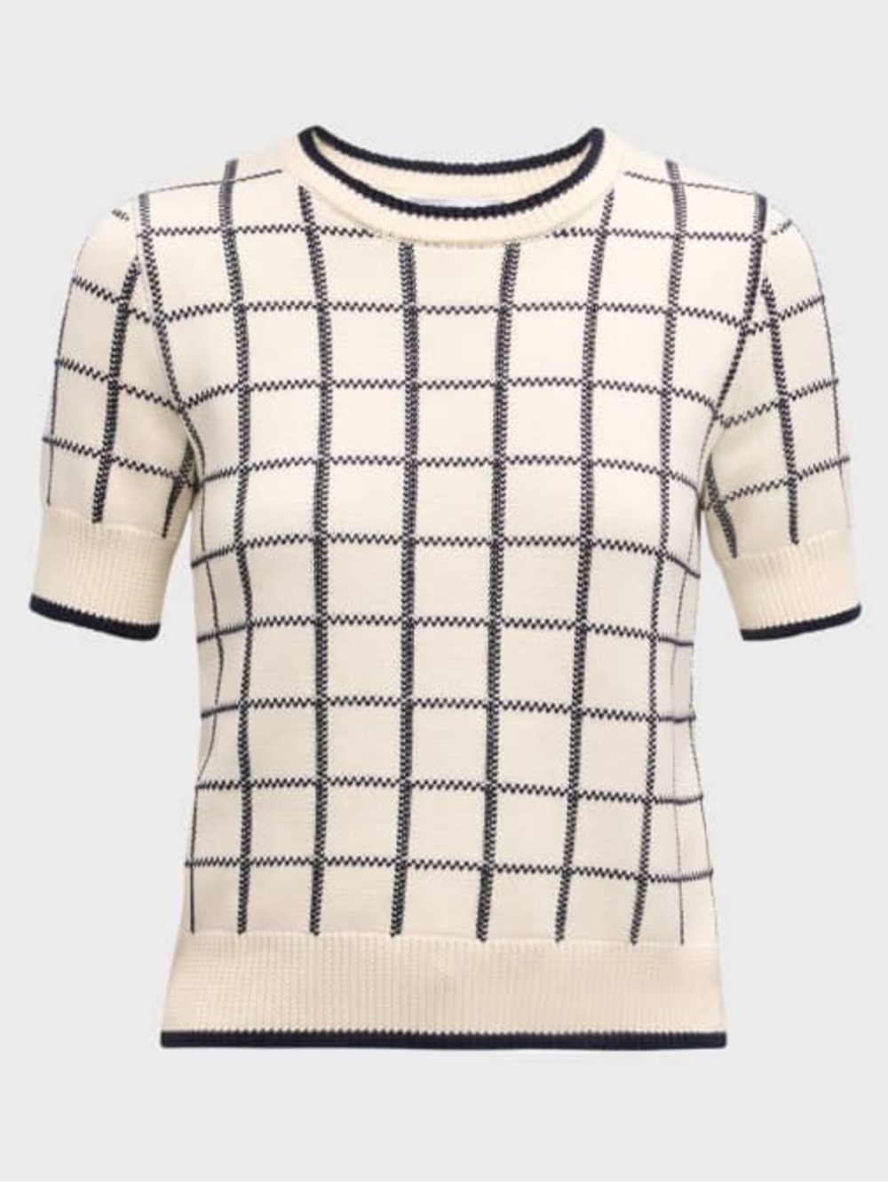 Veronica Beard Krissa Jacquard Short Sleeve Sweater Size Medium